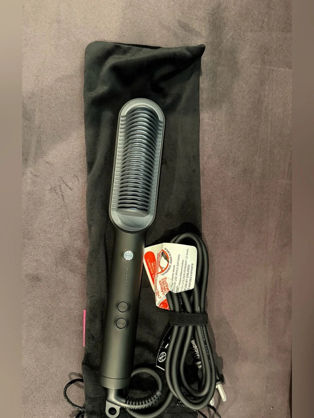 Brand New TYMO Hair Straightening Comb Black and Pink